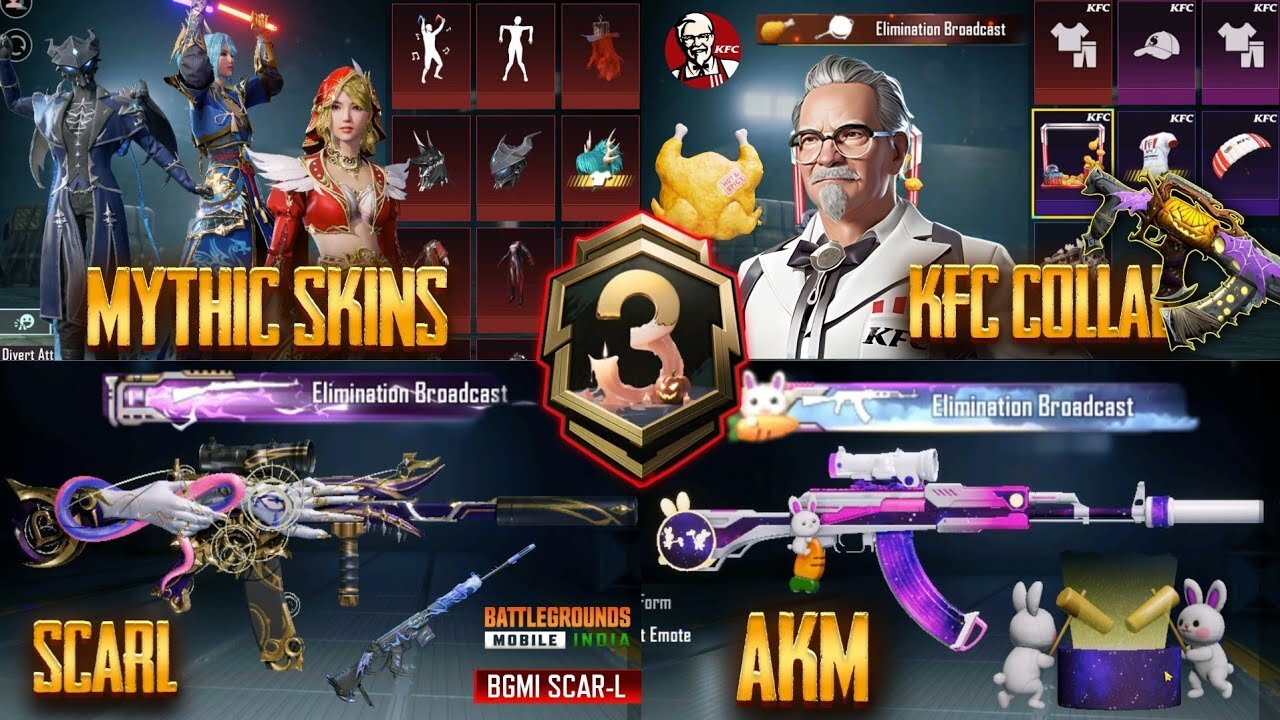 KFC Collaboration Skins | Special Scar-L Upgrade | Release Dates | Mythic & Emote | AKM Upgrade hit