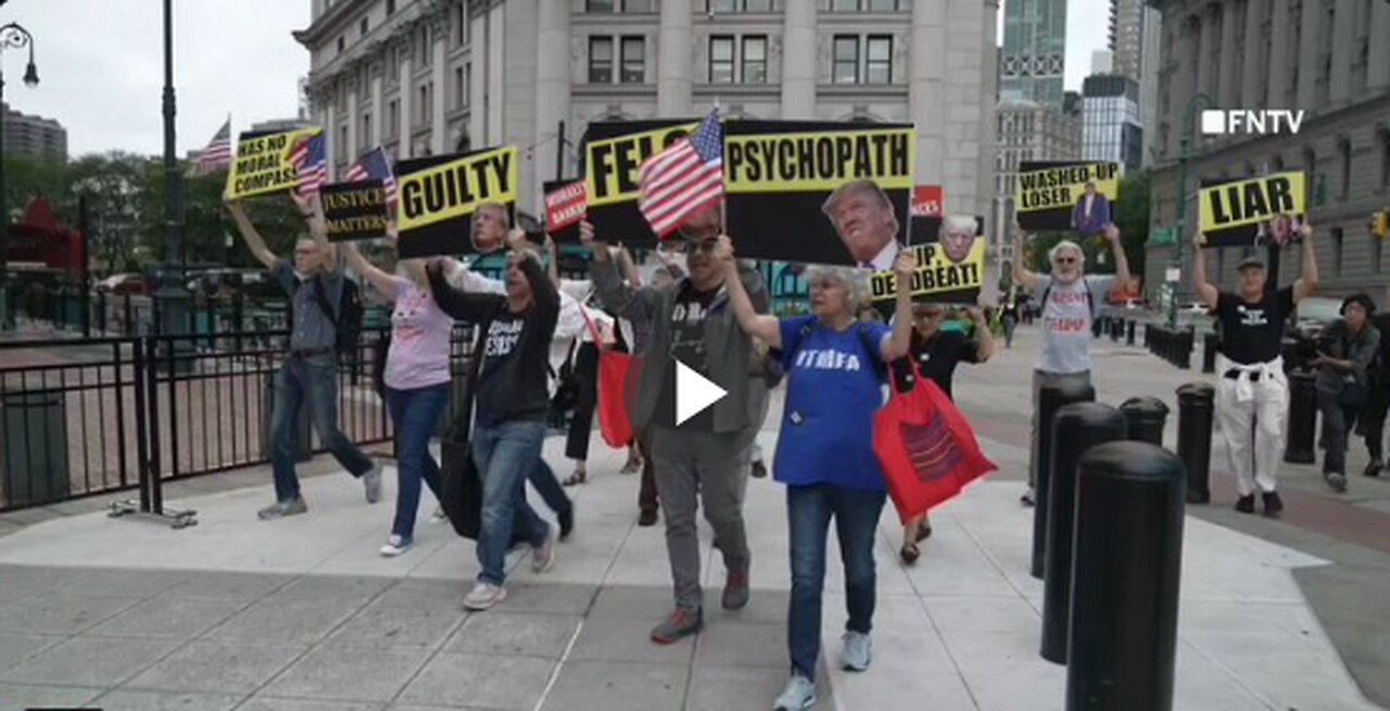 Protesters outside the NYC courthouse, where President Trump is appealing