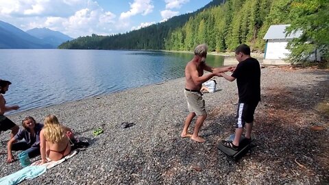 Blind Autistic Man Rides My Onewheel In New Denver, BC CANADA
