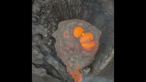 An Erupting Volcano from Above Footage by a Drone