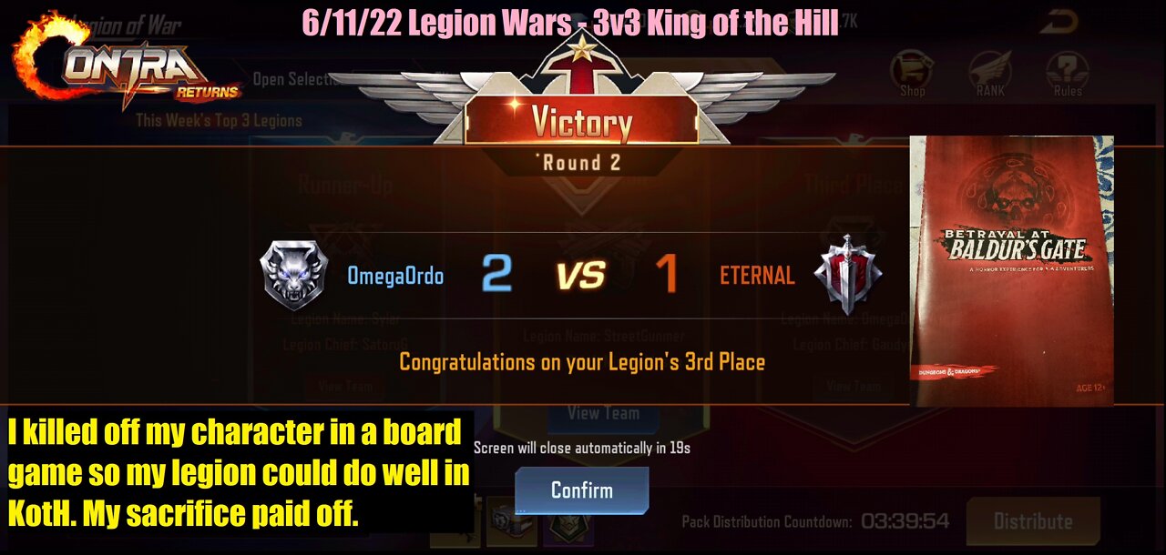 Contra Returns: 6/11/22 Legion Wars - 3v3 King of the Hill