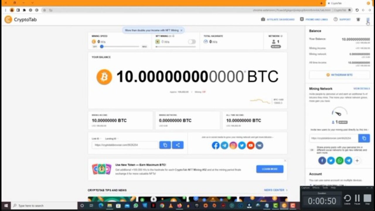 Cryptotab 10 BTC Hack Free Full Script 100% Legit 2022_ BTC Live Withdraw Proof