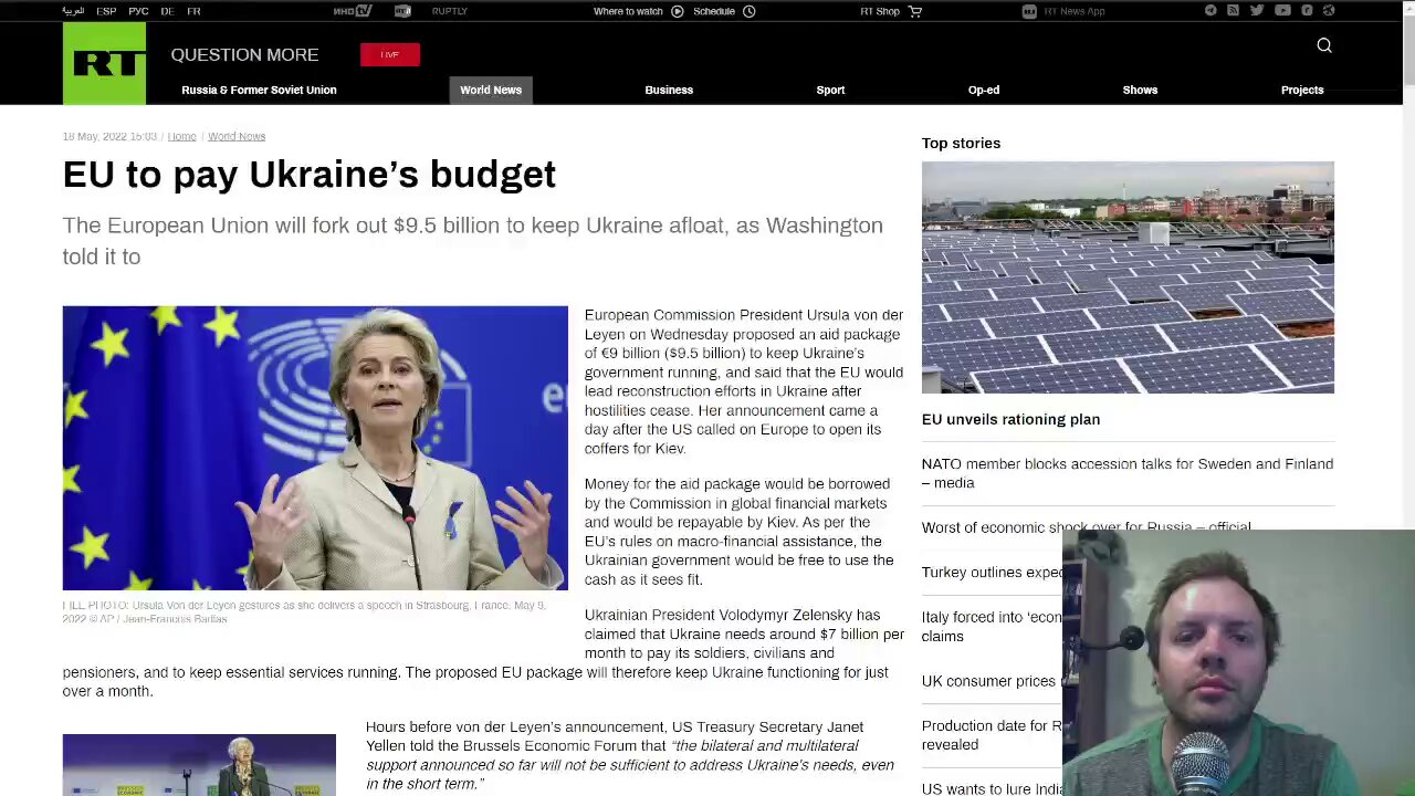 EU to pay Ukraine’s budget