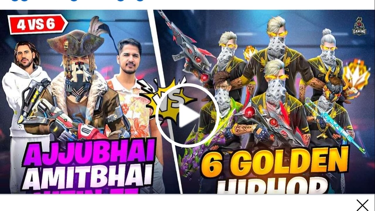 GOLDEN 6 SEASON 2 PLAYER VS AJJUBHAI AMITBHAI AND NITIN FF BEST CS FF GAMEPLAY | GARENA FREE FIRE