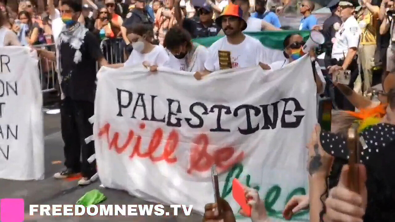 Like A Snake Eating Itself, Pro Palestine Protestors BLOCK Pride Parade