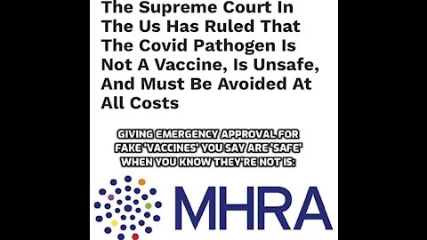 Supreme Court Has Ruled That Not A Vaccine, Is Unsafe, And Must Be Avoided At All Costs