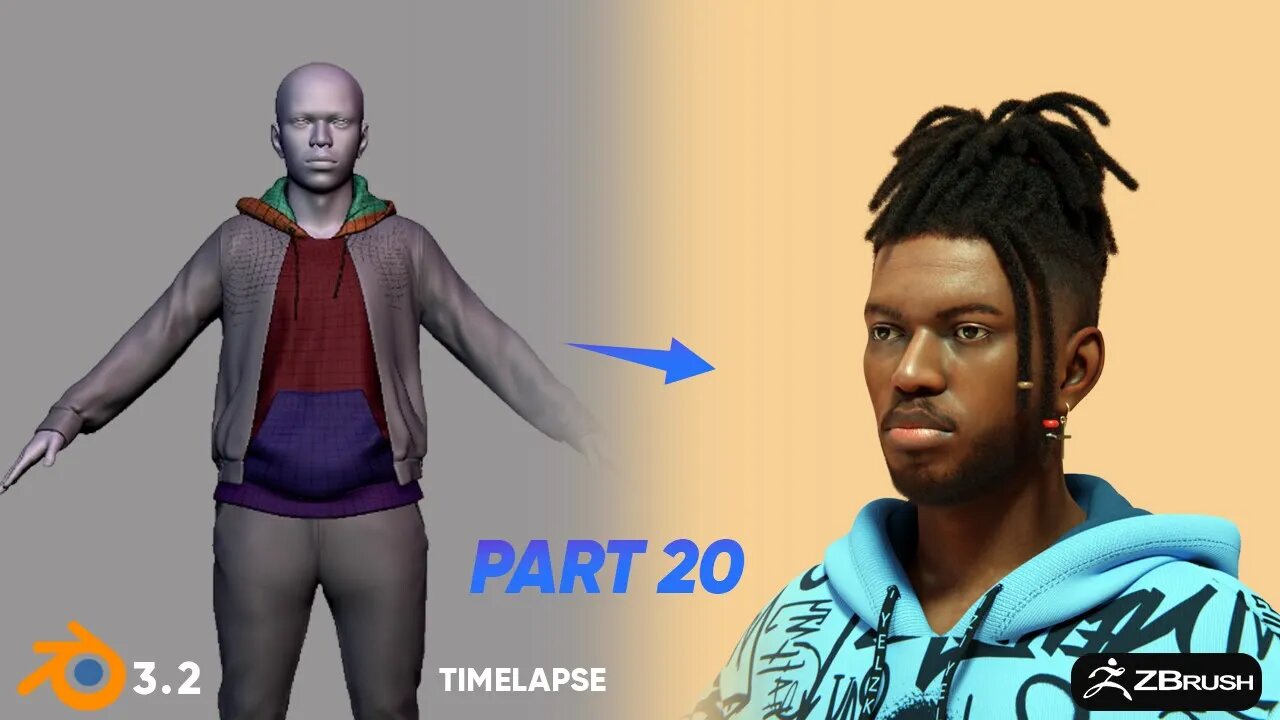 Adam | 3d Character for animation | Part 20 | retopology| texturing | ZBrush | Blender