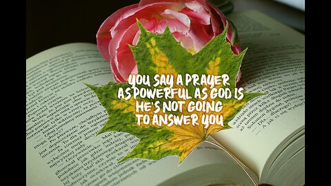 Prayer is a conversation with God!