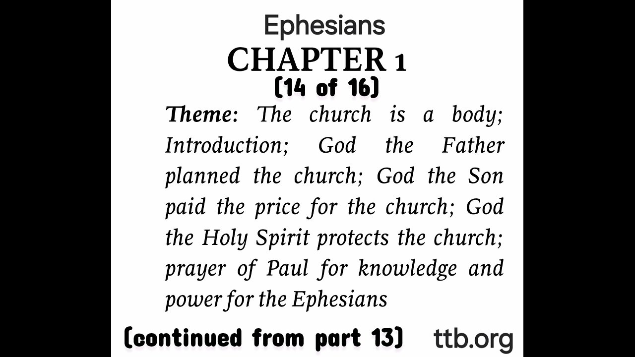 Ephesians Chapter 1 (Bible Study) (14 of 16)