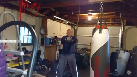 Quick Morning Workout. 50 LB Kettlebell - 50 LB Slam Ball.
