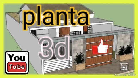 planta de casas em 3d terreno pequeno