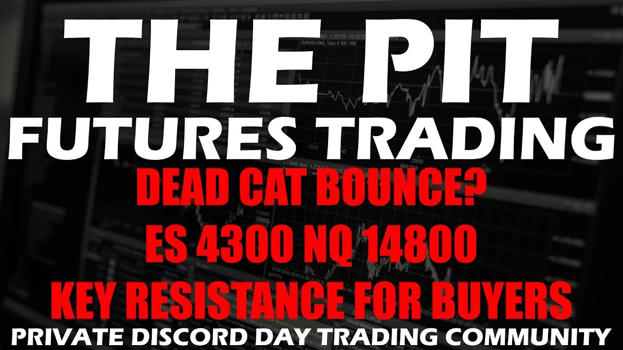 ES 4300 NQ 14800 Key Resistance - Premarket Trade Plan - The Pit Futures Trading