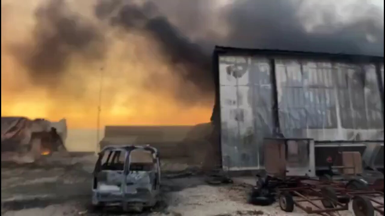 Israeli military base after Hezbollah missile strikes.