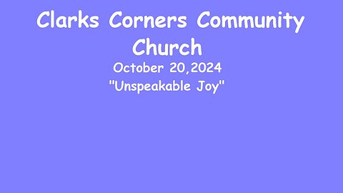 10/20/2024 Unspeakable Joy