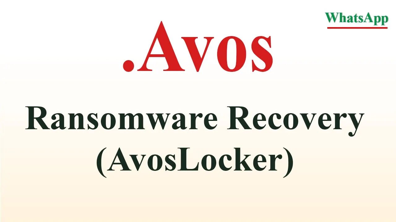 |SOLVED| AvosLocker (.avos) ransomware from the operating system Decryption