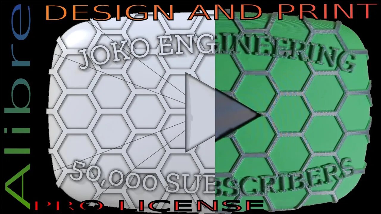 Designing and Printing My 50,000 Subscriber Play Button With Alibre! |JOKO ENGINEERING|