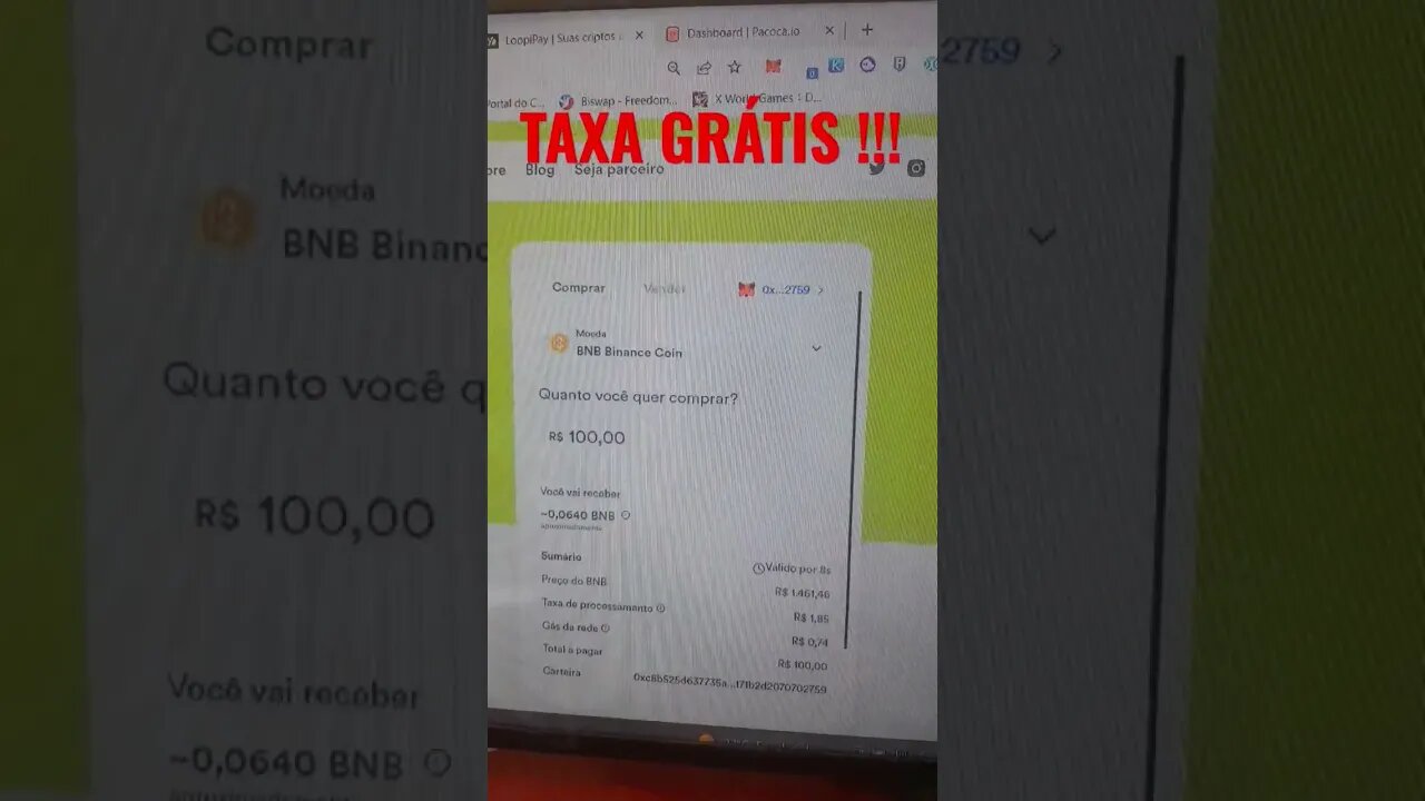 CRIPTOMOEDA VIA PIX TAXA GRÁTIS E CAI NA HORA !!!