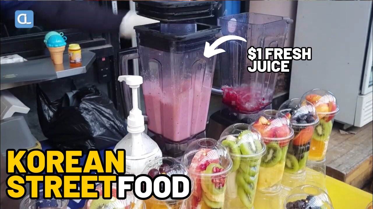 $1 fresh fruit juice cheapest korean street food