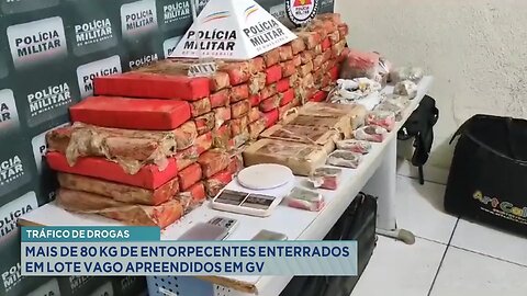 Tráfico de Drogas: Mais de 80 Kg de Entorpecentes Enterrados em Lote Vago Apreendidos em GV.