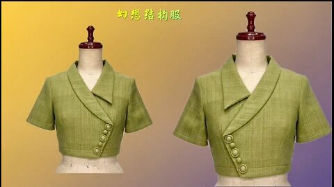 Half sleeves with collar blouse pattern cutting