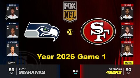 Madden 24 Year 2026 Game 1 Seahawks Vs 49ers 1.5x Speed