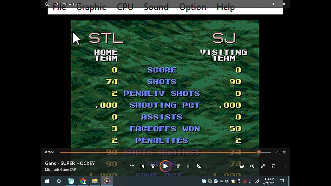 Gens rom Tecmo Super Hockey St Louis vs San Jose