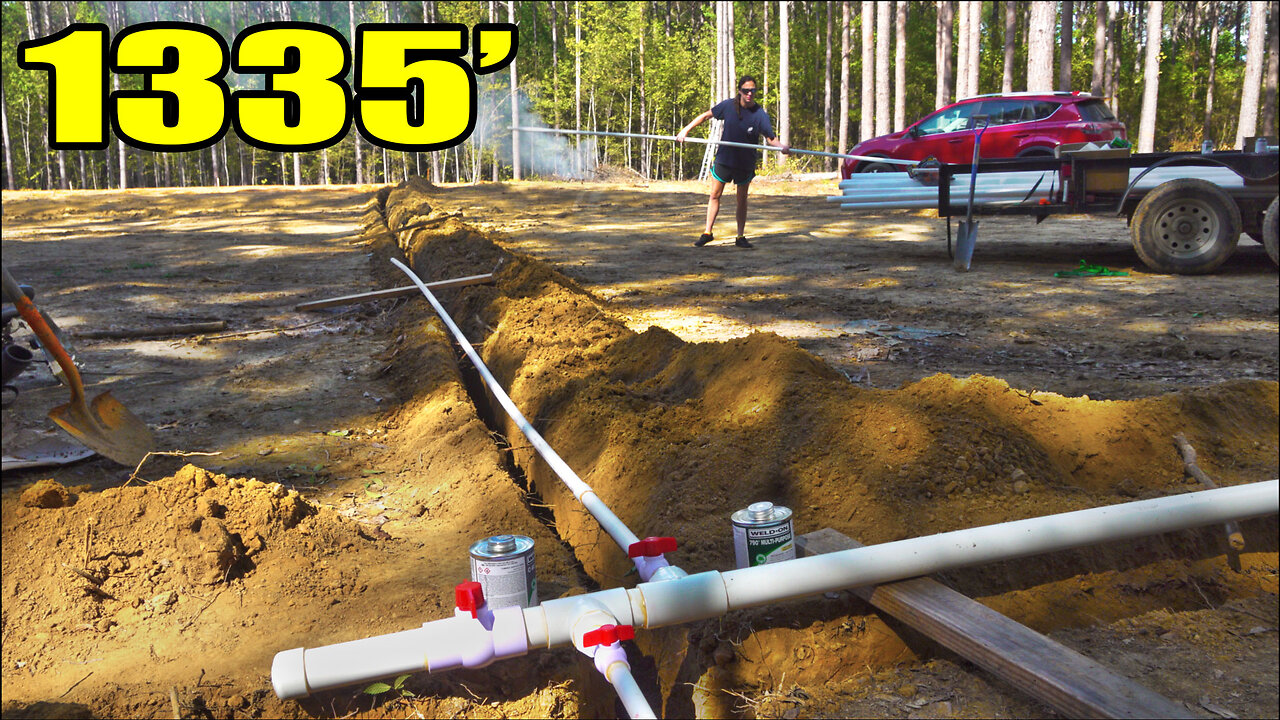 Day 170 - Installing 1335 Feet of Water Pipe