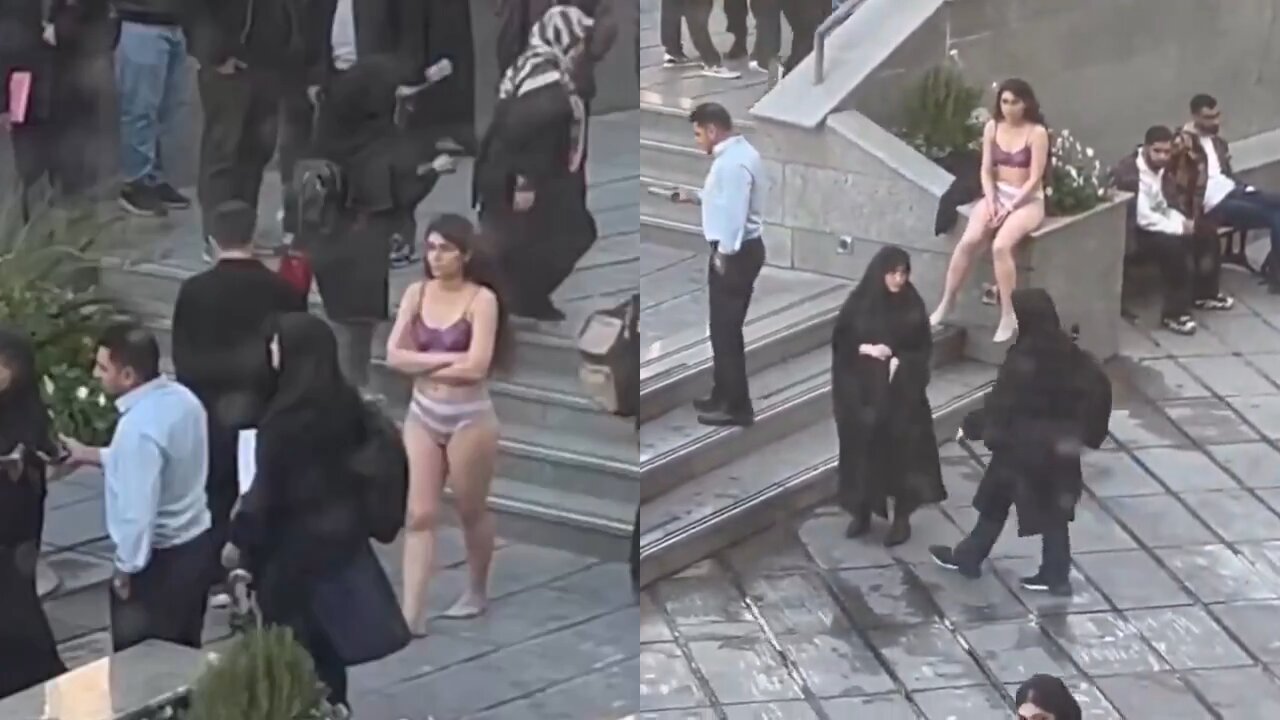 Female Iranian Student Stripped to Her Underwear in Public