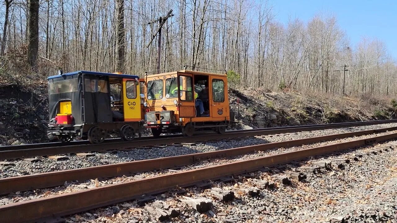 NARCOA Speeder Excursion on the Reading and Northern Main at Bear Creek Pa. April 30 2022 #NARCOA