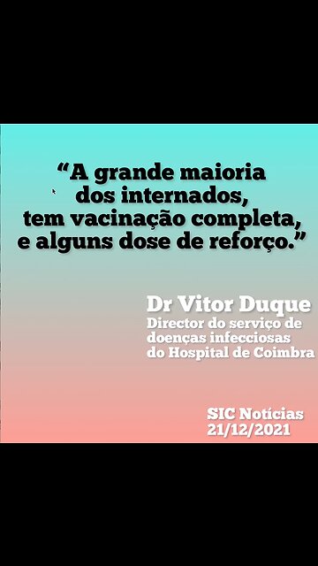 Vacinados nas UCI - Dr Vitor Duque