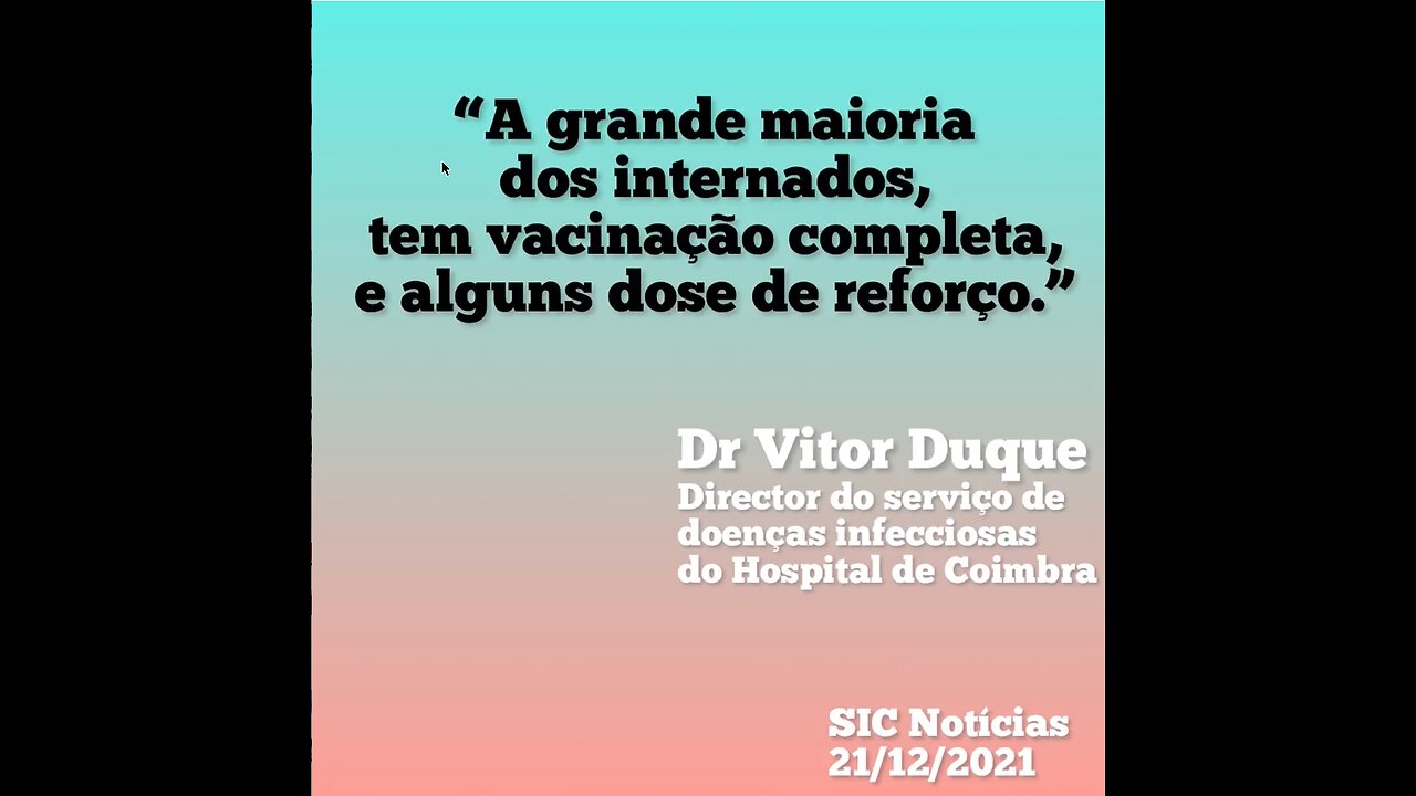 Vacinados nas UCI - Dr Vitor Duque