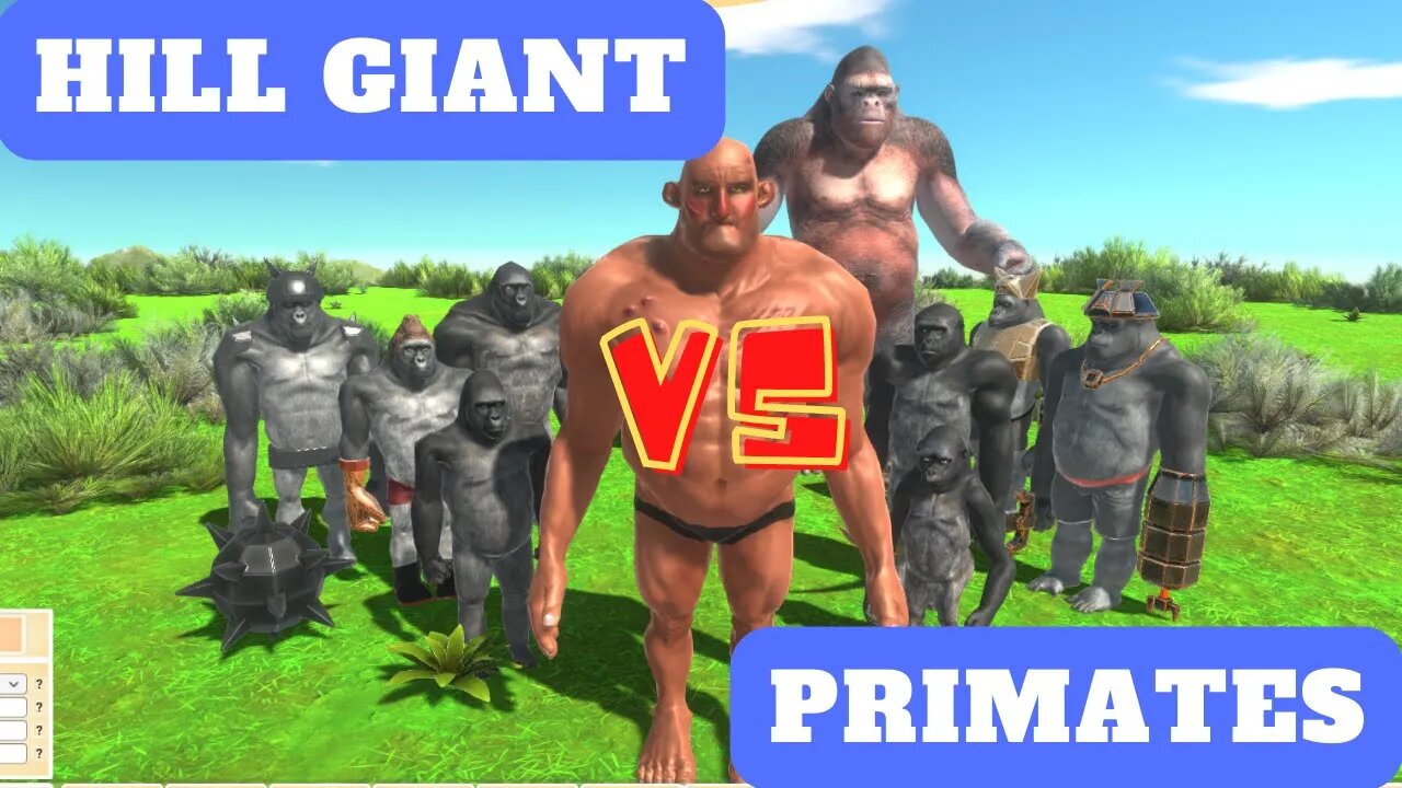 Hill Giant vs Mutant Primates Units - Animal Revolt Battle Simulator