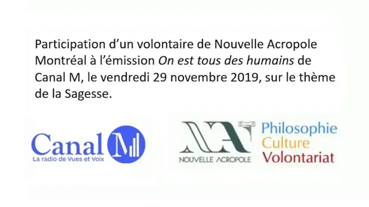 Entrevue du 29 novembre 2019 à Canal M