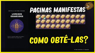 DESTINY 2 │ PAGINAS MANIFESTAS VEJA COMO PEGAR!