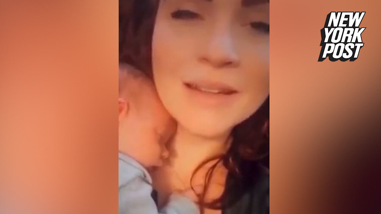 Minnesota mom Madline Kingsbury singing to her newborn