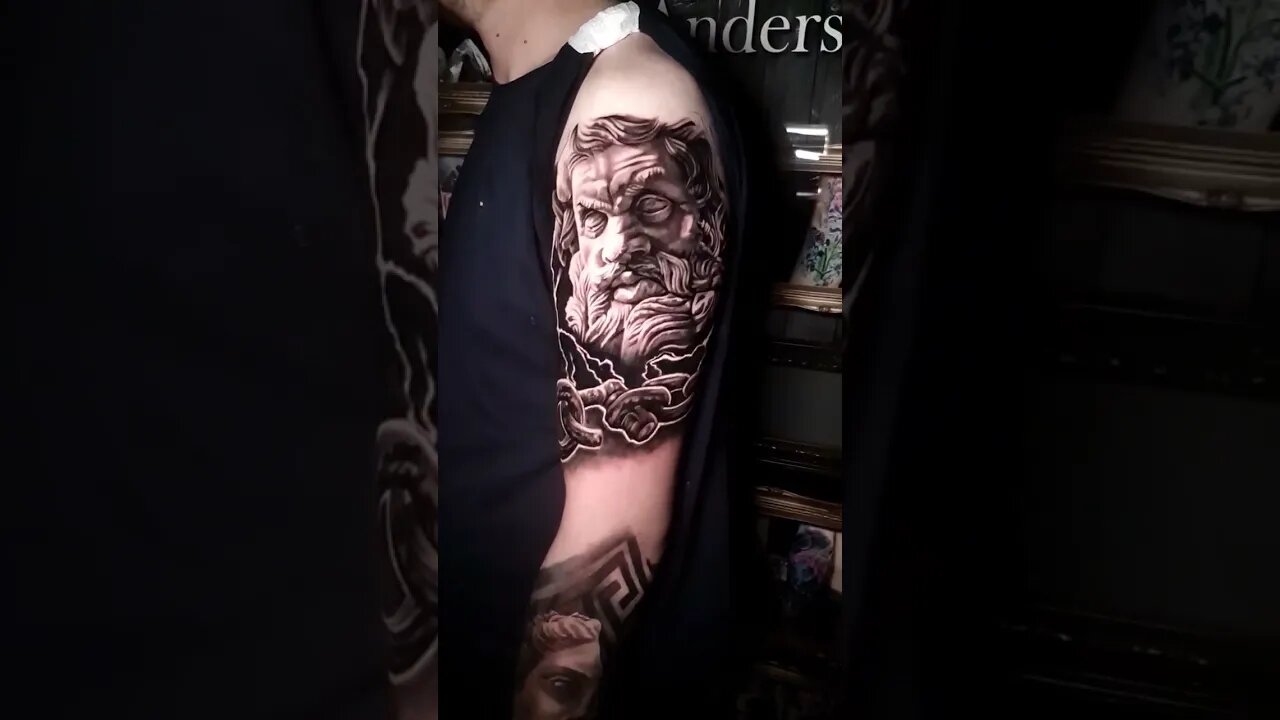 The Most Epic Zeus Arm Tattoo #shorts #tattoos #inked #youtubeshorts