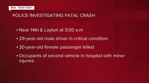 Woman killed in crash on Layton Avenue