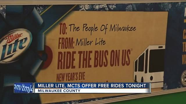 Miller Lite offers free bus rides in Milwaukee on New Year's Eve