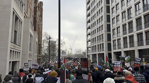 Pro Palestinian march in London on Saturday the 13th of January