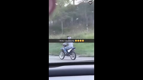 The motorcyclist is okay