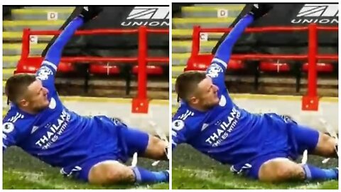 Vardy knocked down the rainbow corner flag with an epic tackle