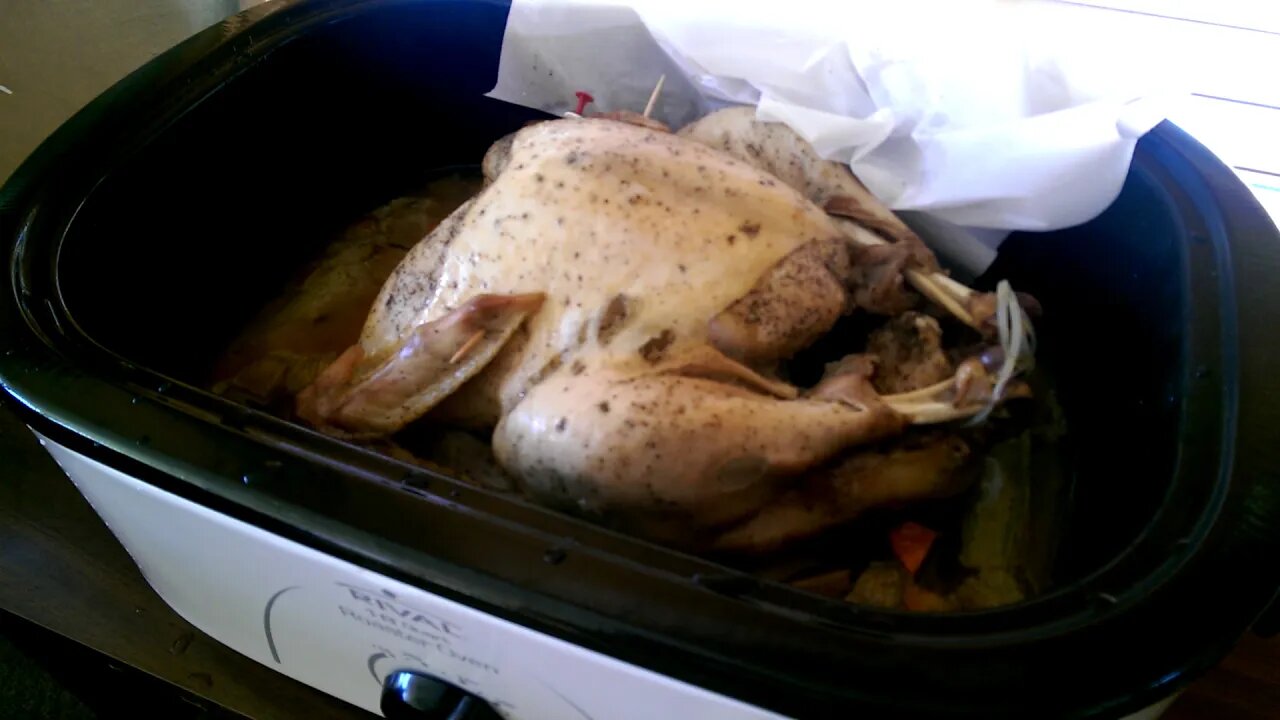Slow Roasting our Turkey