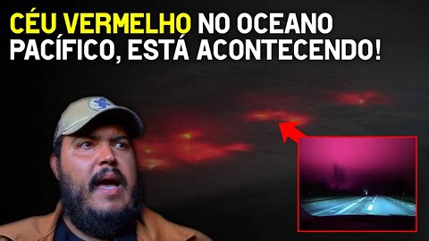 Avião flagra céu vermelho no oceano pacifico