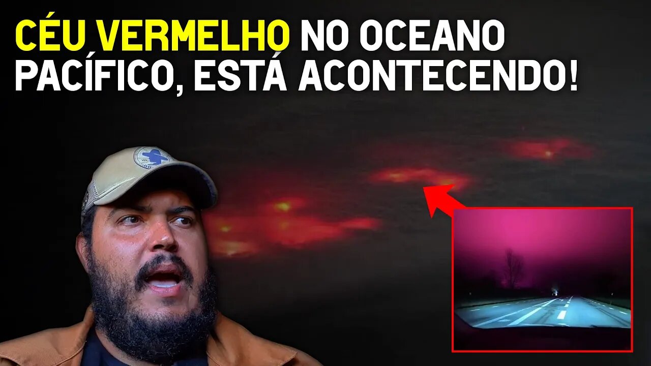 Avião flagra céu vermelho no oceano pacifico