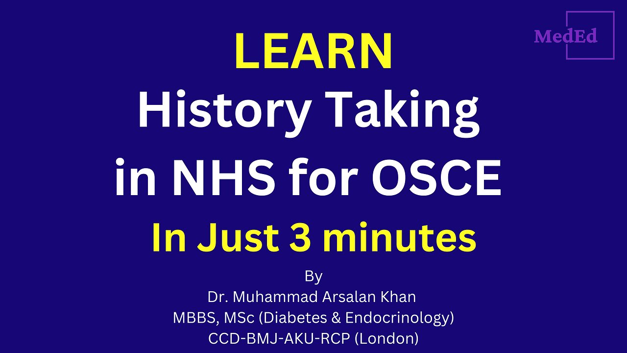 History Taking in NHS for OSCE step by step guidelines