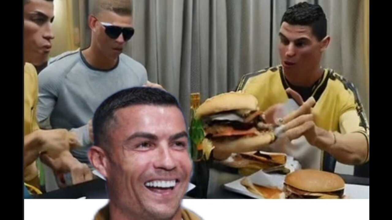 Ronaldo eating hamburger by ai 🍔