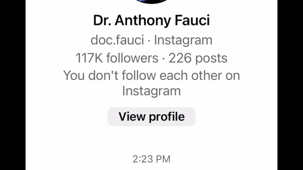 Dr. O's message to Dr. Death Fauci