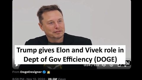 Trump gives Elon and Vivek roles head DOGE speaks of too many gov agencies