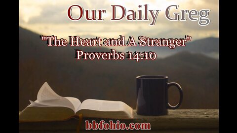 298 "The Heart And A Stranger" (Proverbs 14:10) Our Daily Greg
