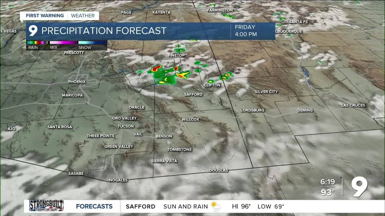 A better chance of rain returns to southeastern Arizona